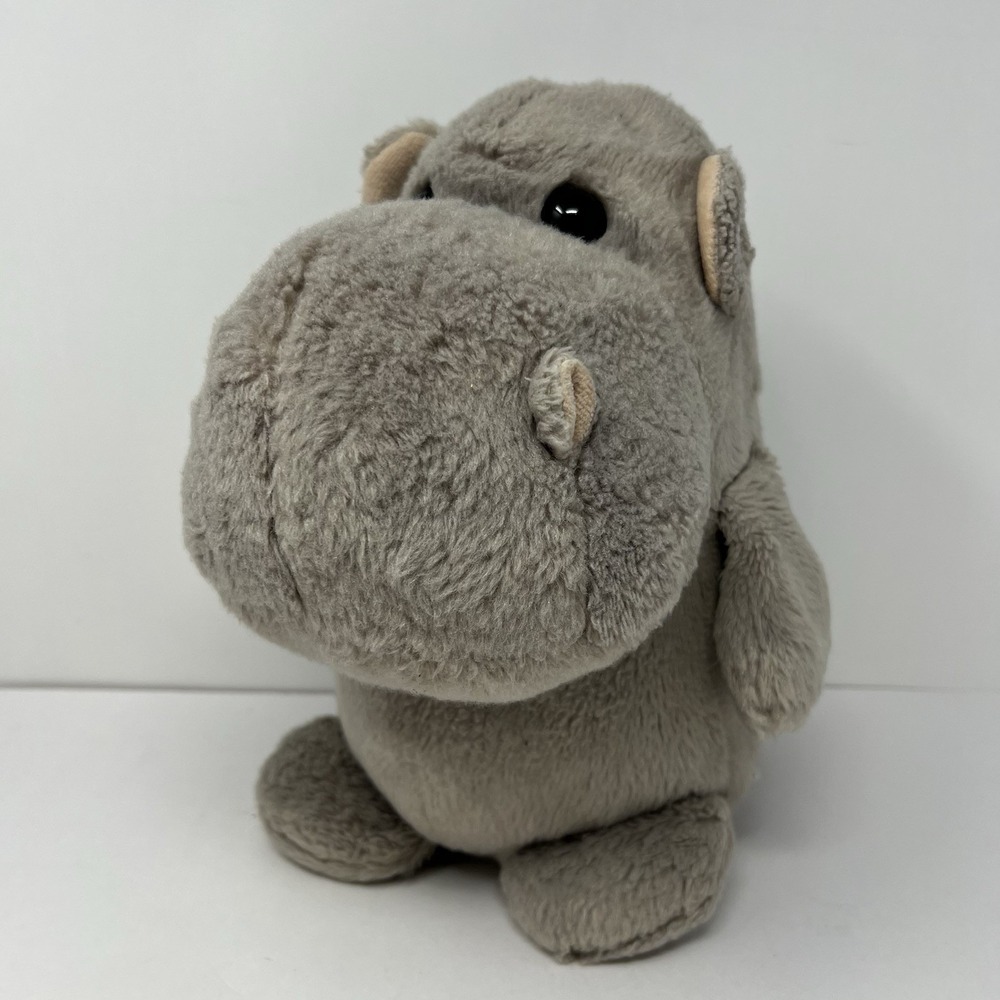 Gray Hippopotamus Hippo Fat Plush 11" Aurora Stuffed Animal Cuddly Soft Play Toy - Picture 10 of 16